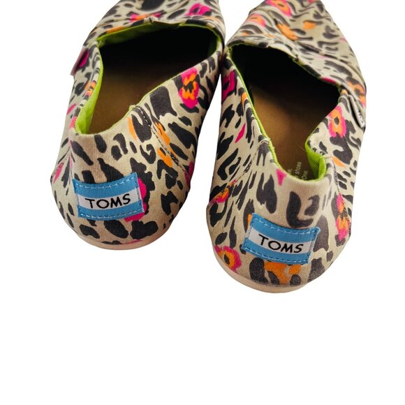 TOMS Women's Leopard Print Canvas Slip On Shoes size 8 Flats - Picture 4 of 5